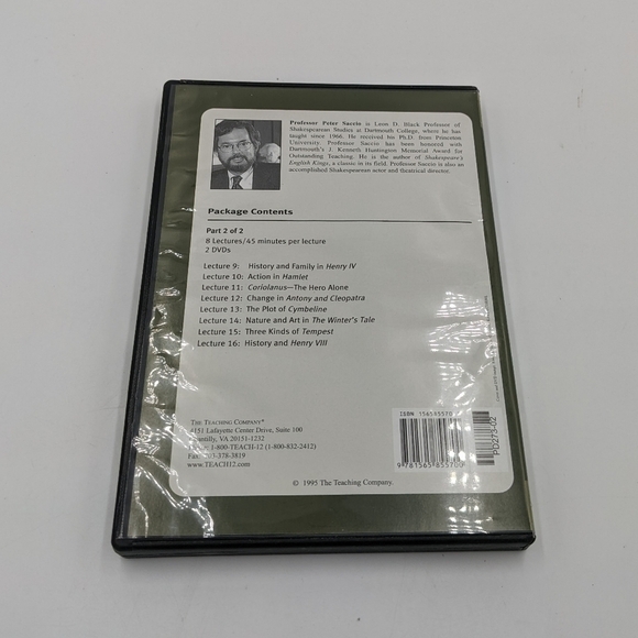 The Great Courses Shakespeare The Word and The Action Part 1 2 Peter Saccio DVD - Picture 9 of 9